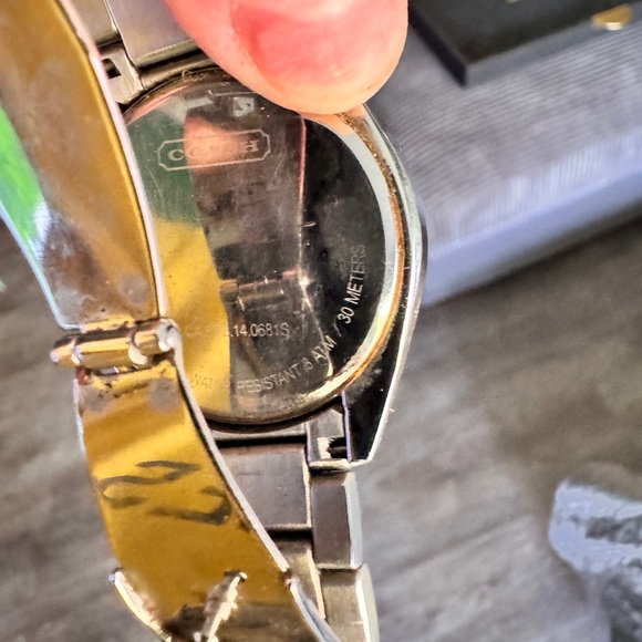 Coach watch, silver, small diamonds around. Beautiful! Needs new battery. - Picture 3 of 6